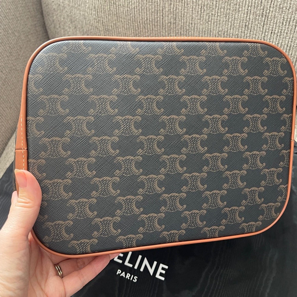 Celine Dark Brown and Tan Bucket Bag - Picture 6 of 10
